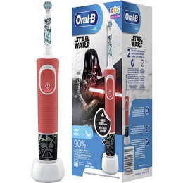 Birste Oral-B | Electric Toothbrush with Disney Stickers | D100 Star Wars | Rechargeable | For kids | Number of brush heads included 2 | Number of teeth brushing modes 2 | Red