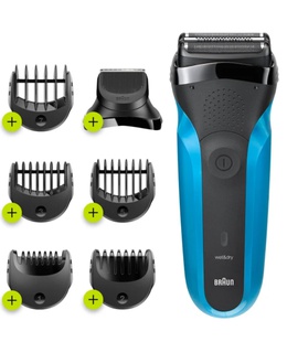  Braun | Shaver with Trimmer | Shave&Style 310BT | Cordless | Wet & Dry | Number of length steps 5 | Black/Blue  Hover