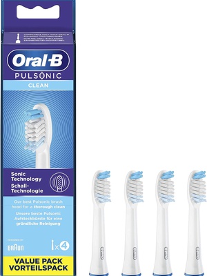 Birste Oral-B Pulsonic Clean Replaceable Toothbrush Heads | SR32-4 | Heads | For adults | Number of brush heads included 4 | White  Hover