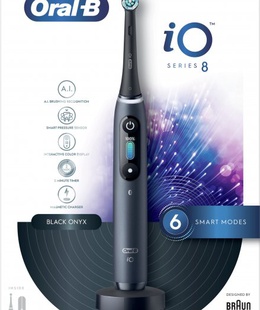 Birste Oral-B | Electric Toothbrush | iO Series 8N | Rechargeable | For adults | Number of brush heads included 1 | Number of teeth brushing modes 6 | Black Onyx  Hover
