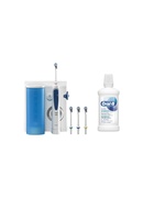 Birste OxyJet Oral Irrigator Pack with Mouthwash | 600 ml | Number of heads 4 | White/Blue