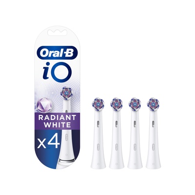 Birste Oral-B | Toothbrush replacement | iO Radiant White | Heads | For adults | Number of brush heads included 4 | Number of teeth brushing modes Does not apply | White