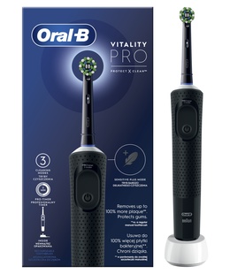 Birste Oral-B Electric Toothbrush D103 Vitality Pro Rechargeable For adults Number of brush heads included 1 Black Number of teeth brushing modes 3  Hover