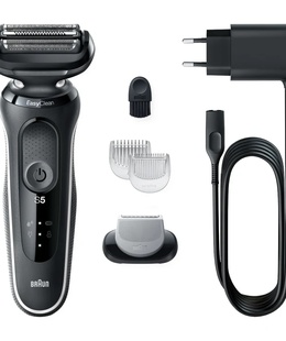  Braun Shaver 51-W1600s	 Operating time (max) 50 min Wet & Dry Black/White  Hover