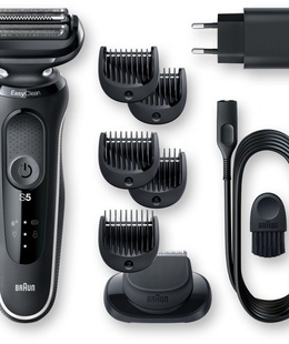  Braun | Shaver | 51-W1500s | Operating time (max) 50 min | Wet & Dry | Black/White  Hover