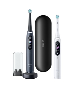 Birste Oral-B Electric Toothbrush iO8 Series Duo Rechargeable For adults Number of brush heads included 2 Black Onyx/White Number of teeth brushing modes 6  Hover