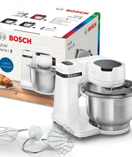 Virtuves kombains Bosch | MUM Serie Kitchen Machine | MUMS2EW00 | 700 W | Number of speeds 4 | Bowl capacity 3.8 L | White  Hover