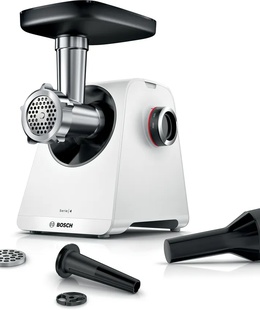 Gaļas maļamās mašīna Bosch Meat Mincer | MFWS420W | White | 500 W | Number of speeds 2 | Throughput (kg/min) 2.5  Hover