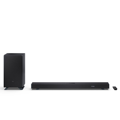  Sharp | 3.1.2 Dolby Atmos/DTS:X Soundbar with Wireless Subwoofer | HT-SBW53121(BK) | 550 W | Bluetooth | Black | Wireless connection