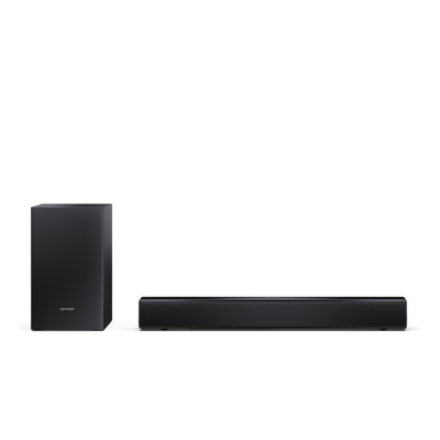  Sharp Compact 2.1 Soundbar with Wireless Subwoofer | HT-SBW121 | 240 W | Bluetooth | Black | Wireless connection