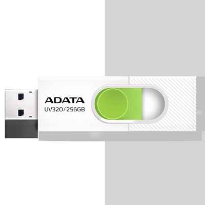  ADATA USB Flash Drive UV320 256 GB USB 3.2 Gen1 White/Green