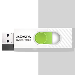  ADATA USB Flash Drive UV320 512 GB USB 3.2 Gen1 White/Green