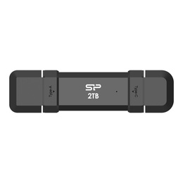  Silicon Power Portable External SSD | DS72 | 250 GB | USB Type-A and USB Type-C 3.2 Gen 2 | Black