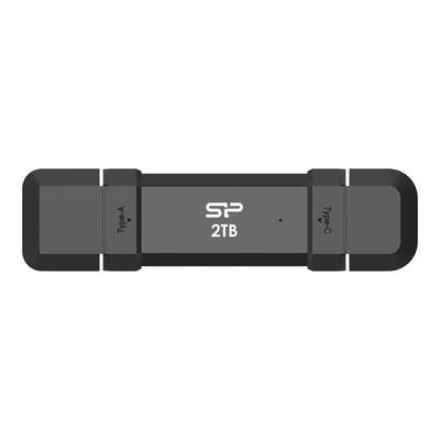  Silicon Power Portable External SSD | DS72 | 250 GB | USB Type-A and USB Type-C 3.2 Gen 2 | Black