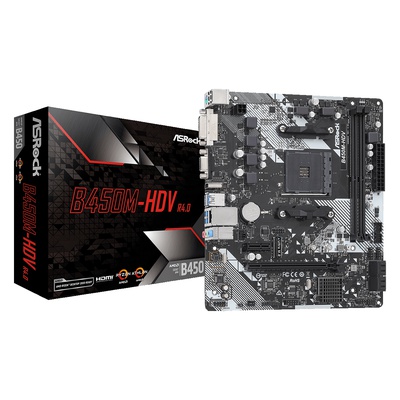  ASRock B450M-HDV R4.0 Processor family AMD