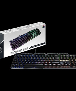 Tastatūra MSI | GK50 Elite | Gaming keyboard | RGB LED light | US | Wired | Black/Silver  Hover