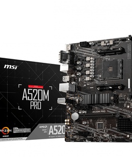  MSI | A520M PRO | Processor family AMD | Processor socket AM4 | DDR4 | Memory slots 2 | Number of SATA connectors | Chipset AMD A | Micro ATX  Hover