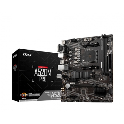  MSI | A520M PRO | Processor family AMD | Processor socket AM4 | DDR4 | Memory slots 2 | Chipset AMD A | Micro ATX