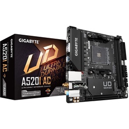  Gigabyte | A520I AC | Processor family AMD | Processor socket AM4 | DDR4 DIMM | Memory slots 2 | Number of SATA connectors 4 | Chipset AMD A | Mini ITX