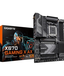  Gigabyte | X670 GAMING X AX 1.0 M/B | Processor family AMD | Processor socket AM5 | DDR5 DIMM | Memory slots 4 | Supported hard disk drive interfaces 	SATA  Hover