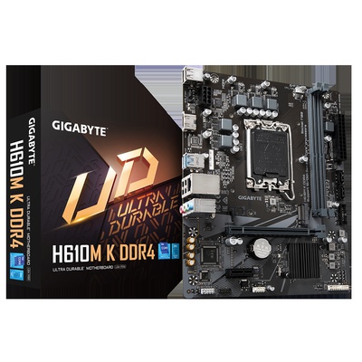  Gigabyte | H610M K DDR4 1.0 M/B | Processor family Intel | Processor socket  LGA1700 | DDR4 DIMM | Memory slots 2 | Supported hard disk drive interfaces 	SATA