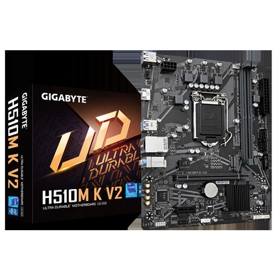  Gigabyte H510M K V2 1.0 M/B Processor family Intel Processor socket  LGA1200 DDR4 DIMM Memory slots 2 Supported hard disk drive interfaces 	SATA