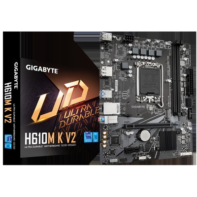  Gigabyte H610M K V2 | Processor family Intel | Processor socket LGA1700 | DDR5 | Supported hard disk drive interfaces M.2