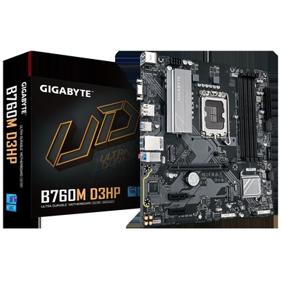  Gigabyte B760M D3HP | Processor family Intel | Processor socket LGA1700 | DDR5 | Supported hard disk drive interfaces M.2