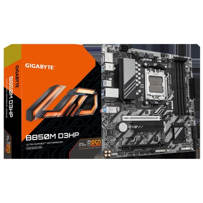  Gigabyte B850M D3HP | Processor family AMD | Processor socket AM5 | DDR5 | Supported hard disk drive interfaces M.2