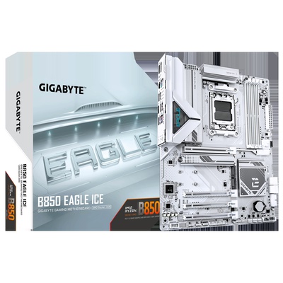  Gigabyte B850 EAGLE ICE | Processor family AMD | Processor socket AM5 | DDR5 | Supported hard disk drive interfaces SATA