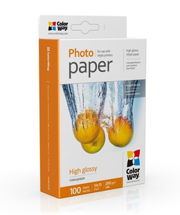  ColorWay Photo Paper 	PG2601004R Glossy White 10 x 15 cm 260 g/m²  Hover