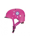  Globber Helmet Elite Lights Flowers  507-310 Pink Hover
