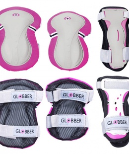  GLOBBER elbow and knee pads PROTECTIVE JUNIOR  DEEP PINK XS RANGE B ( 25-50KG )  Hover