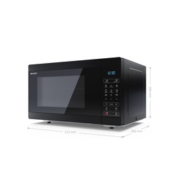 Mikroviļņu krāsns Sharp | Microwave Oven with Grill | YC-MG81E-B | Free standing | 28 L | 900 W | Grill | Black