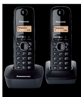  Panasonic | Cordless | KX-TG1612FXH | Built-in display | Caller ID | Black | Conference call | Phonebook capacity 50 entries | Wireless connection  Hover