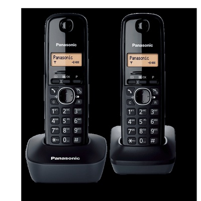  Panasonic | Cordless | KX-TG1612FXH | Built-in display | Caller ID | Black | Conference call | Phonebook capacity 50 entries | Wireless connection