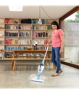  BLACK & DECKER Steam cleaner | FSMH1321-QS | Power 1300 W | Steam pressure 2.5 bar | Water tank capacity 0.5 L | White/Aqua  Hover
