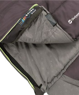  Outwell Contour Dark Purple L Sleeping Bag - Left Zipper 220 x 85 cm YKK 2-way L-shape open-end with auto lock  Hover