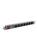  Lanberg | Power Distribution unit (PDU) 19 1U 10A 2M 7X Schuko Outlets | PDU-07F-0200-IEC-BK