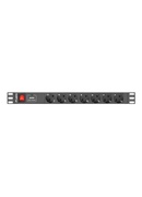  Lanberg | Power Distribution unit (PDU) 19 1U 10A 2M 7X Schuko Outlets | PDU-07F-0200-IEC-BK Hover
