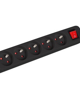  Lanberg Cable Power Strip 3M 5X French Outlets with Switch  Hover