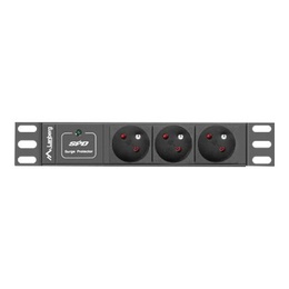 Lanberg Power Distribution Unit (PDU) 10 1U 16A 2m 3x French Outlets | PDU-03E-0200-BK