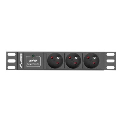 Lanberg Power Distribution Unit (PDU) 10 1U 16A 2m 3x French Outlets | PDU-03E-0200-BK