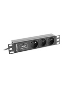  Lanberg Power Distribution Unit (PDU) 10 1U 16A 2m 3x French Outlets | PDU-03E-0200-BK Hover