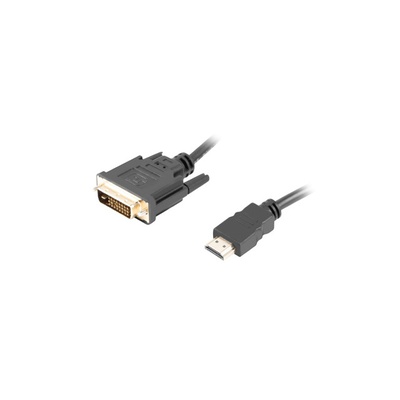  Lanberg HDMI to DVI-D Cable Dual Link with Gold-Plated 4K Connectors | CA-HDDV-20CU-0018-BK | HDMI to DVI-D | 1.8 m