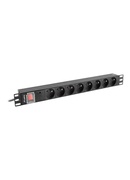  Lanberg Power Distribution Unit (PDU) 19 1U 16A 2m 8x French Outlets | PDU-08E-0200-BK