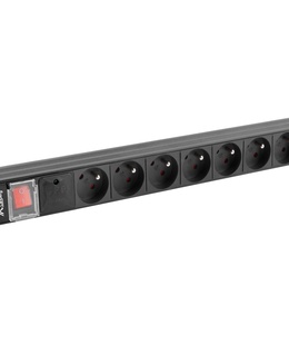  Lanberg Power Distribution Unit (PDU) 19 1U 16A 2m 8x French Outlets | PDU-08E-0200-BK  Hover