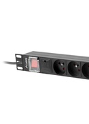  Lanberg Power Distribution Unit (PDU) 19 1U 16A 2m 8x French Outlets | PDU-08E-0200-BK Hover