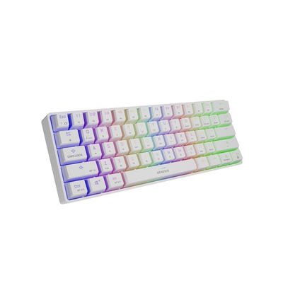 Tastatūra Genesis | THOR 660 RGB | White | Gaming keyboard | Wireless/Wired | RGB LED light | US | 1.5 m | Gateron Red Switch | Wireless connection