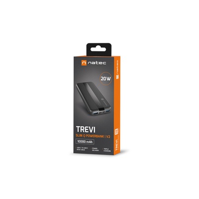  Natec Powerbank Trevi Slim Q V2 10000MAH 2X USB-A Cable